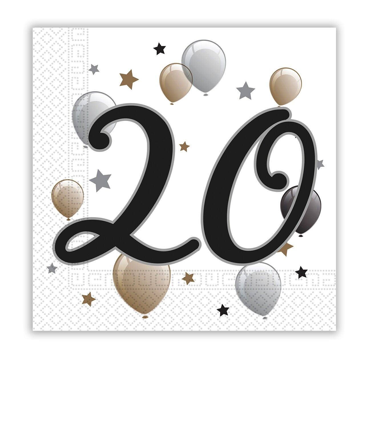 20 2-lagige Papierservietten 33x33cm - 20 - Milestone