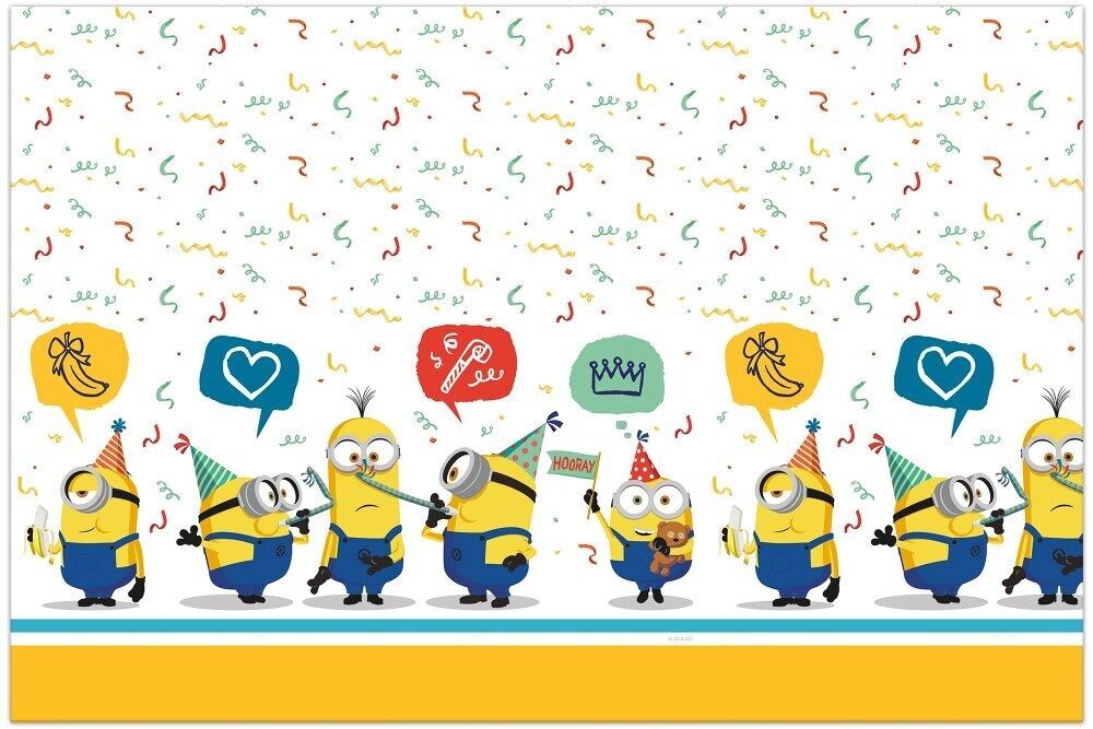 1 Plastiktischdecke 120x180cm - Minions: Der Aufstieg des Gru