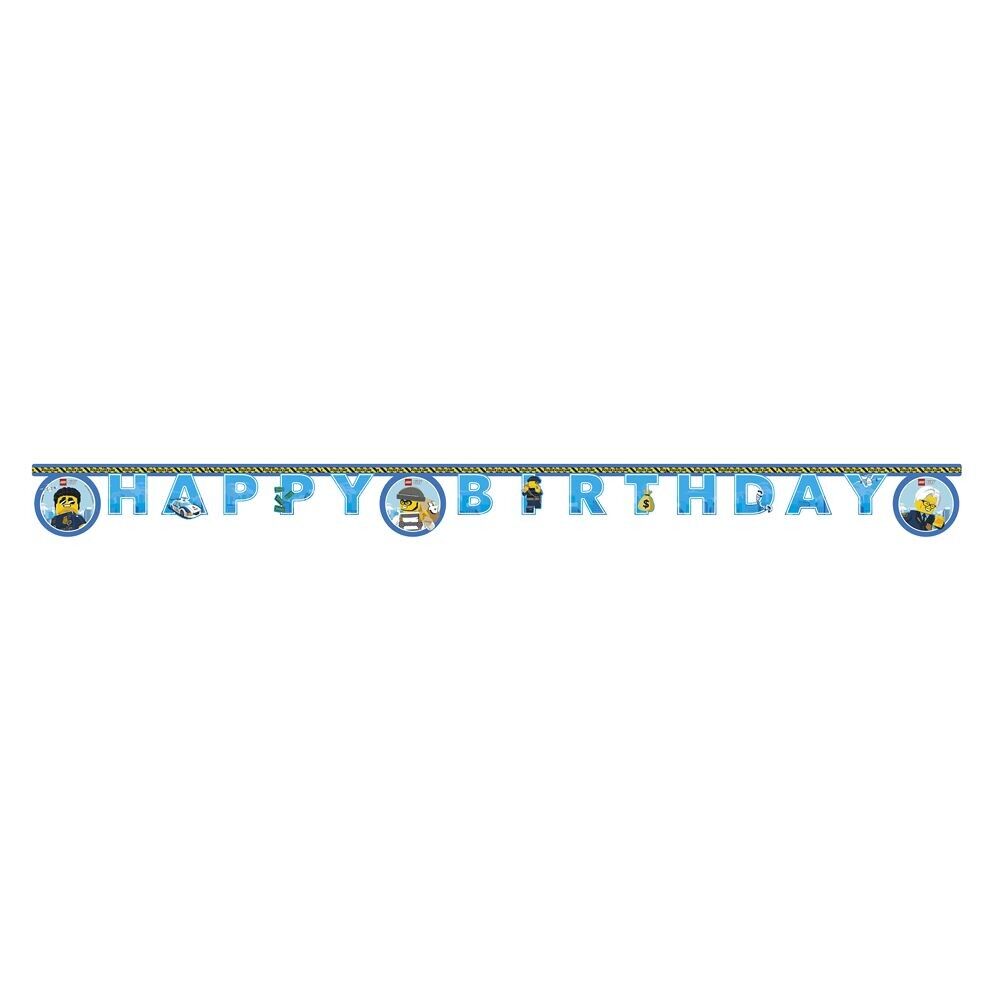 1 gestanztes Happy Birthday-Banner – Lego City