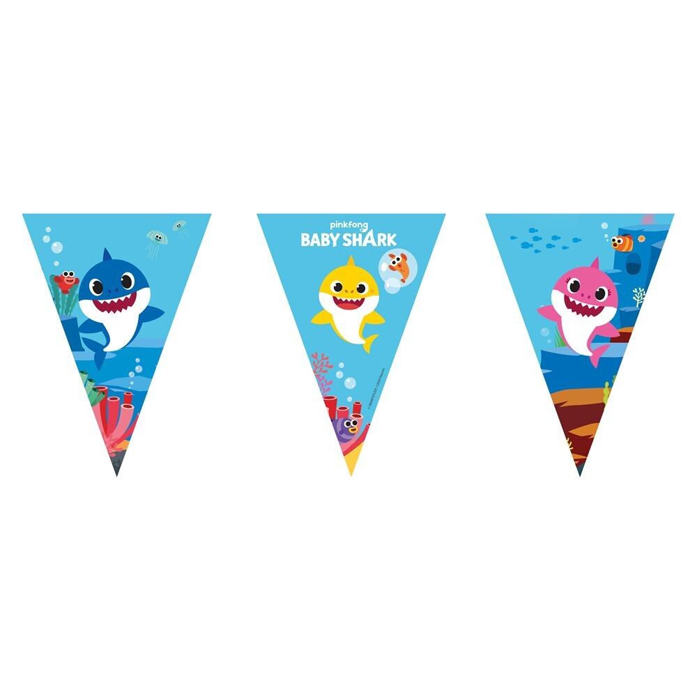 1 Dreieckiges Flaggenbanner – Baby Shark