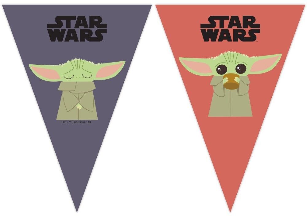 1 Papierdreieck-Flaggenbanner FSC (9 Flaggen) – Star Wars The Mandalorian