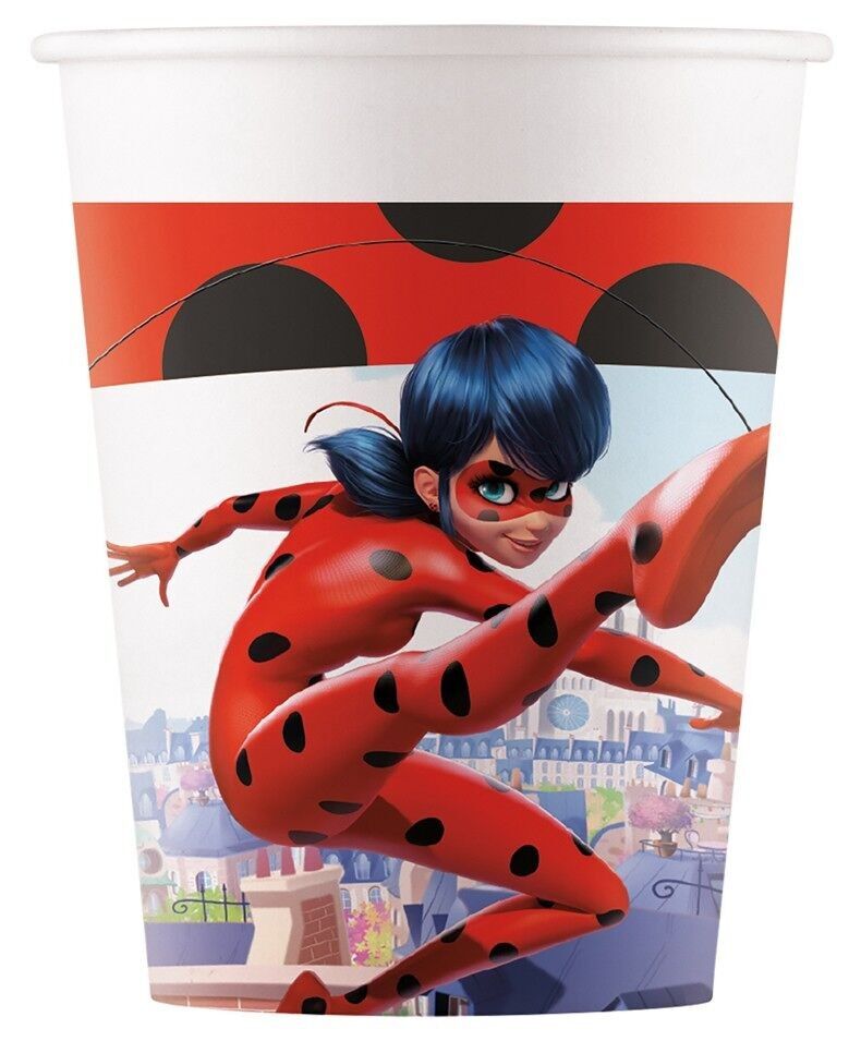 8 gobelets en carton 200 ml FSC - Miraculous Ladybug