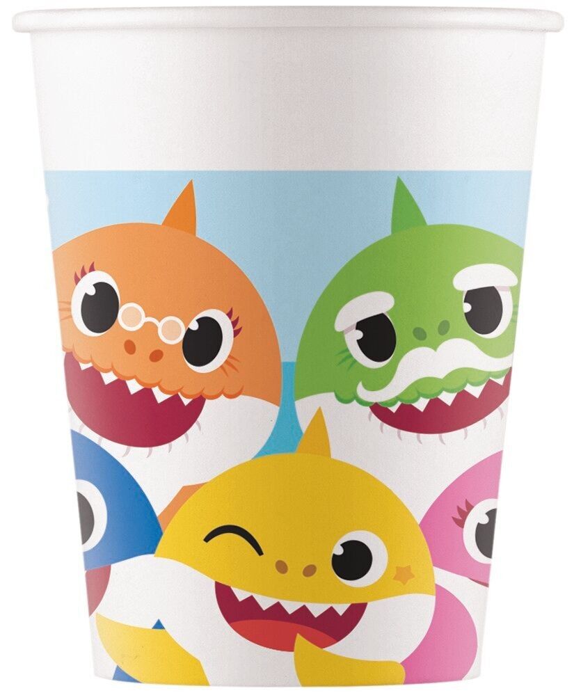 8 Bicchieri di Carta 200 ml FSC - Baby Shark