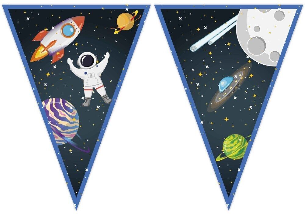 1 striscione triangolare in carta FSC (9 bandiere) - Rocket Space