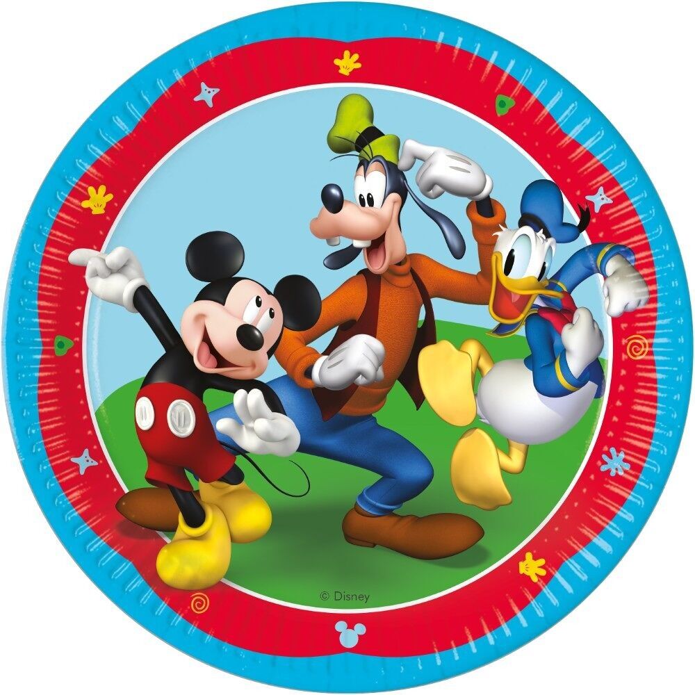 8 grandes assiettes en carton 23 cm FSC - Mickey Rock The House