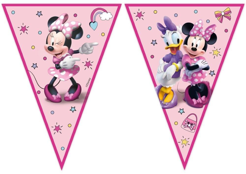 1 striscione triangolare in carta FSC (9 bandiere) - Minnie Junior