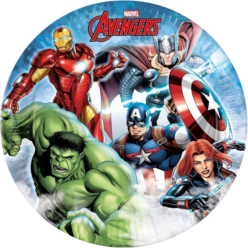 8 grandes assiettes en carton 23 cm FSC - Avengers Infinity Stones