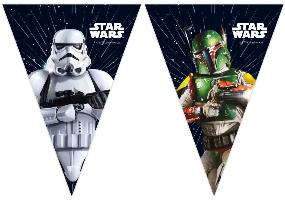 1 Papierdreieck-Flaggenbanner FSC (9 Flaggen) – Star Wars Galaxy