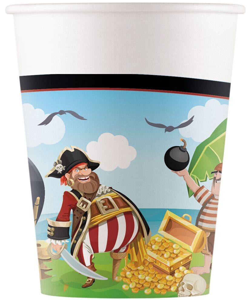 8 Pappbecher 200 ml FSC - Inselpiraten