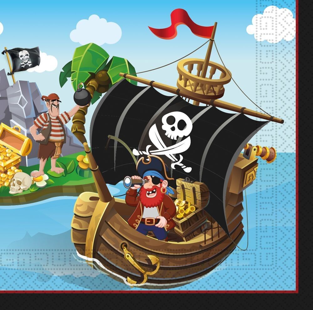 20 2-lagige Papierservietten 33x33cm FSC - Inselpiraten