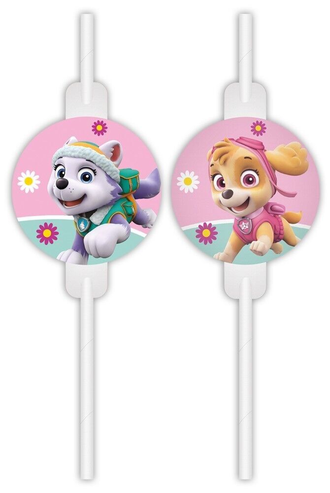 4 Strohhalme FSC - Paw Patrol Skye und Everest