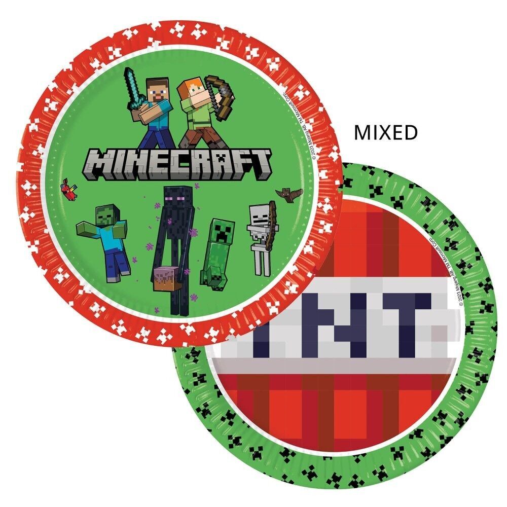 8 platos de papel de 23 cm FSC Next Generation - Minecraft
