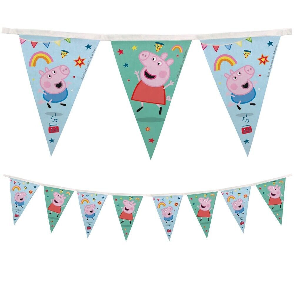 1 wiederverwendbares Flaggenbanner – Peppa Pig Messy Play