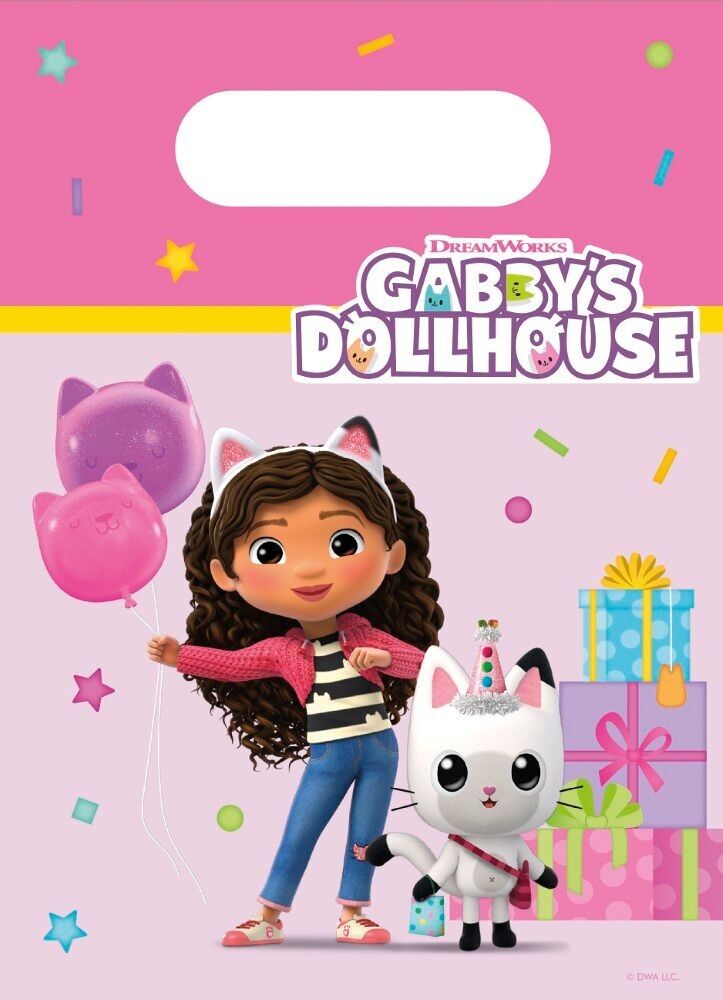 4 sacs de fête en papier FSC - Gabby's Dollhouse