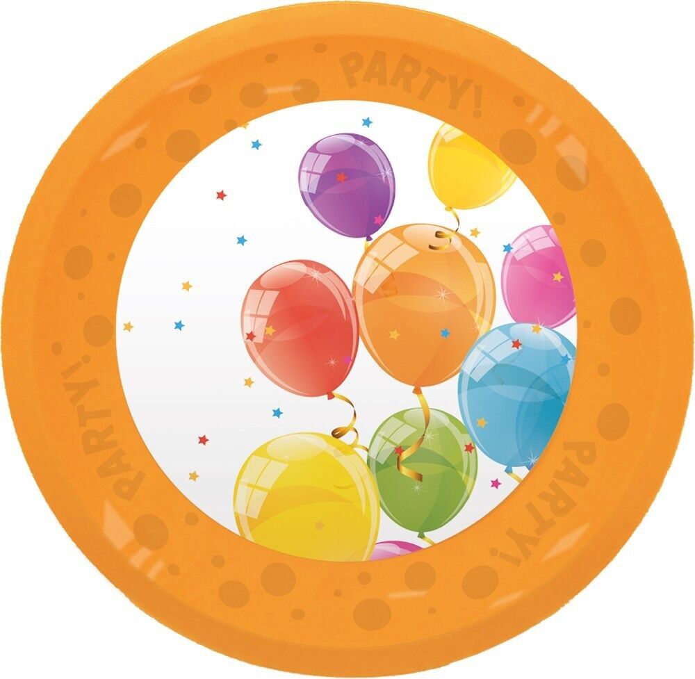 4 assiettes de fête réutilisables 21 cm - Ballons scintillants