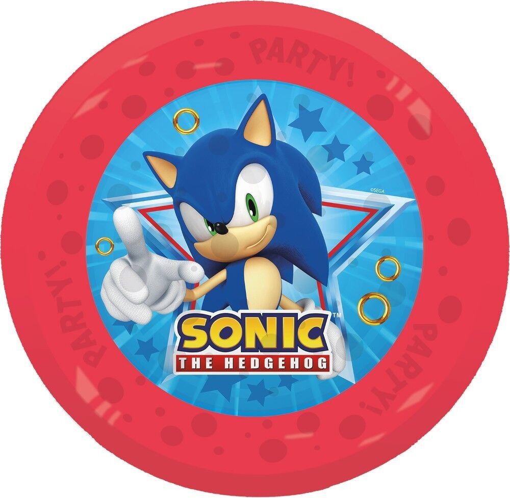 4 wiederverwendbare Partyteller 21cm - Sonic Speed