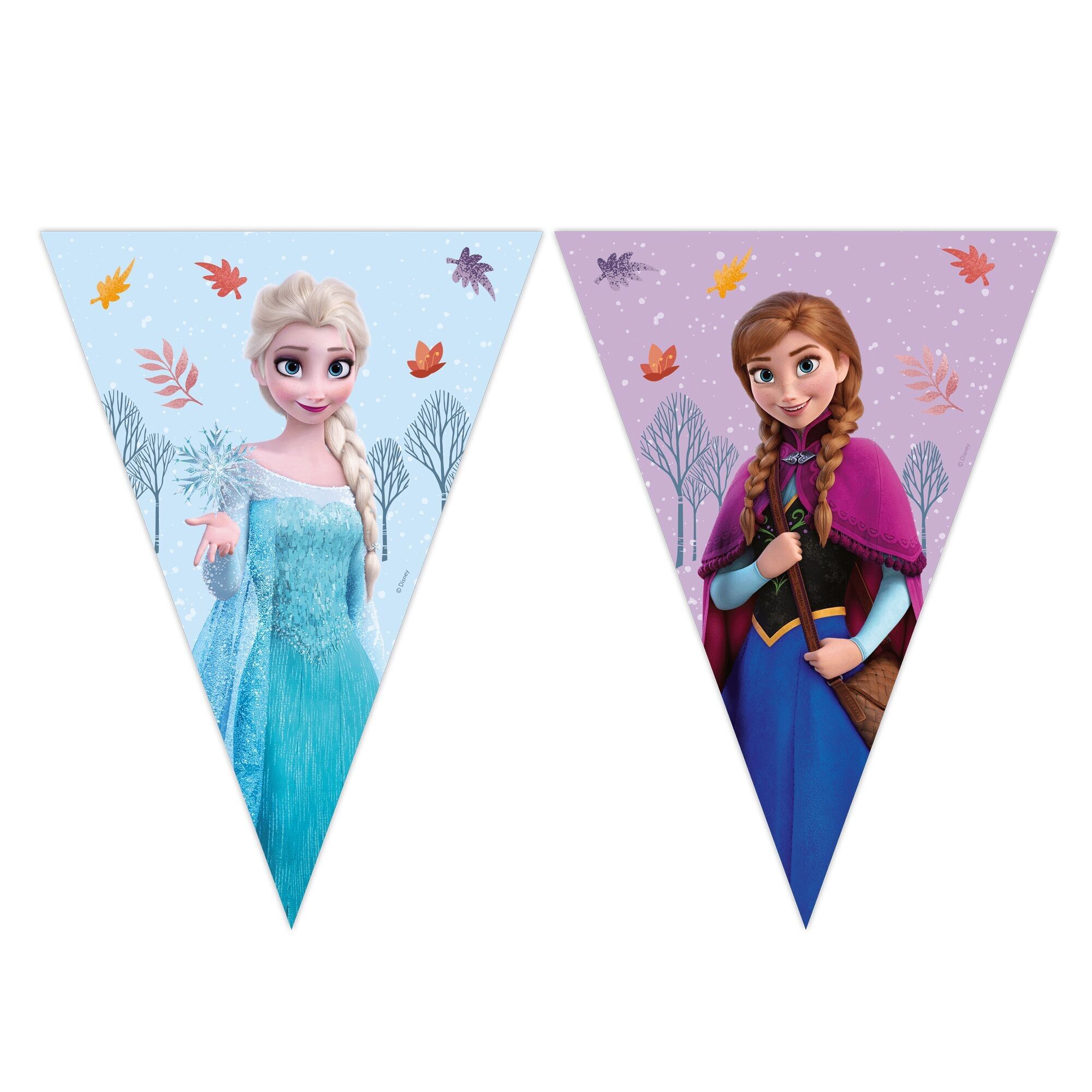 1 Papierdreieck-Flaggenbanner FSC (9 Flaggen) - Frozen Idyllic Wonder