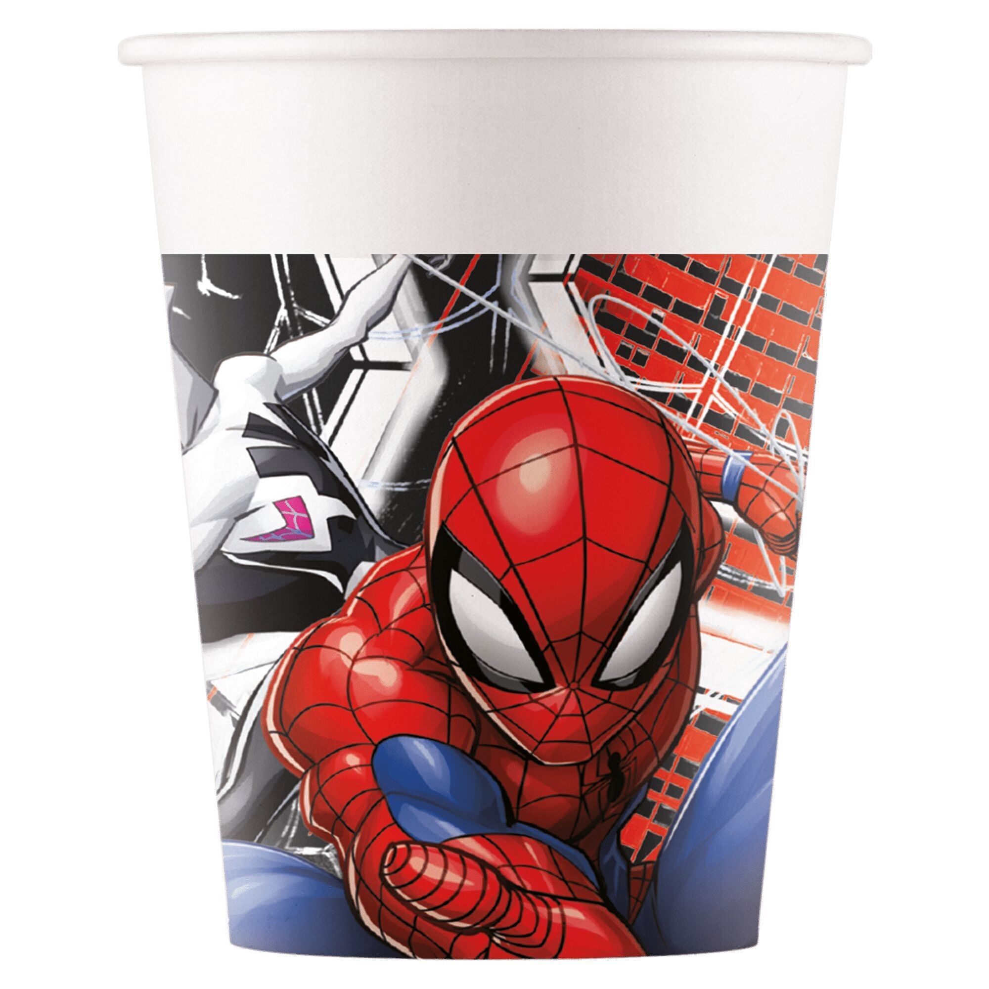 8 Pappbecher 200ml Spiderman World of Web