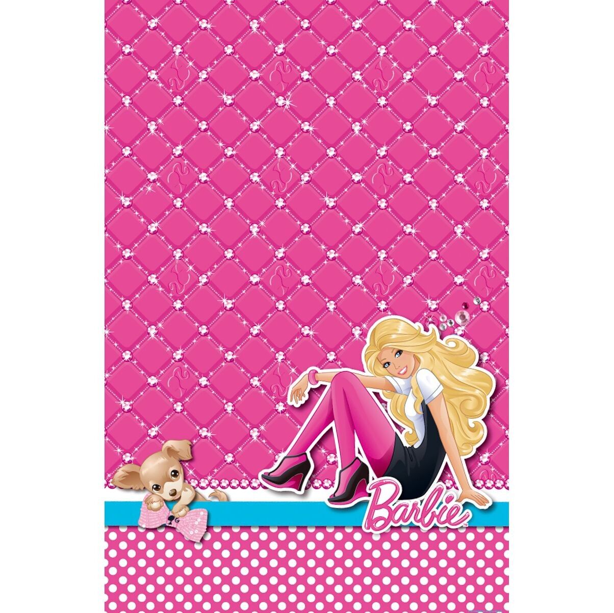1 Plastiktischdecke 120x180cm - Barbie