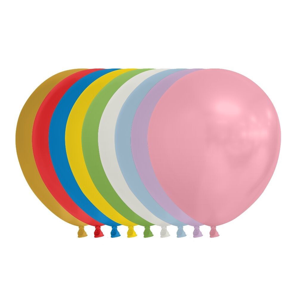 100 Luftballons 5" Perlmutt/Metallic Mehrfarbig