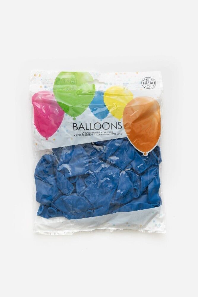 50 Luftballons 12" metallic blau