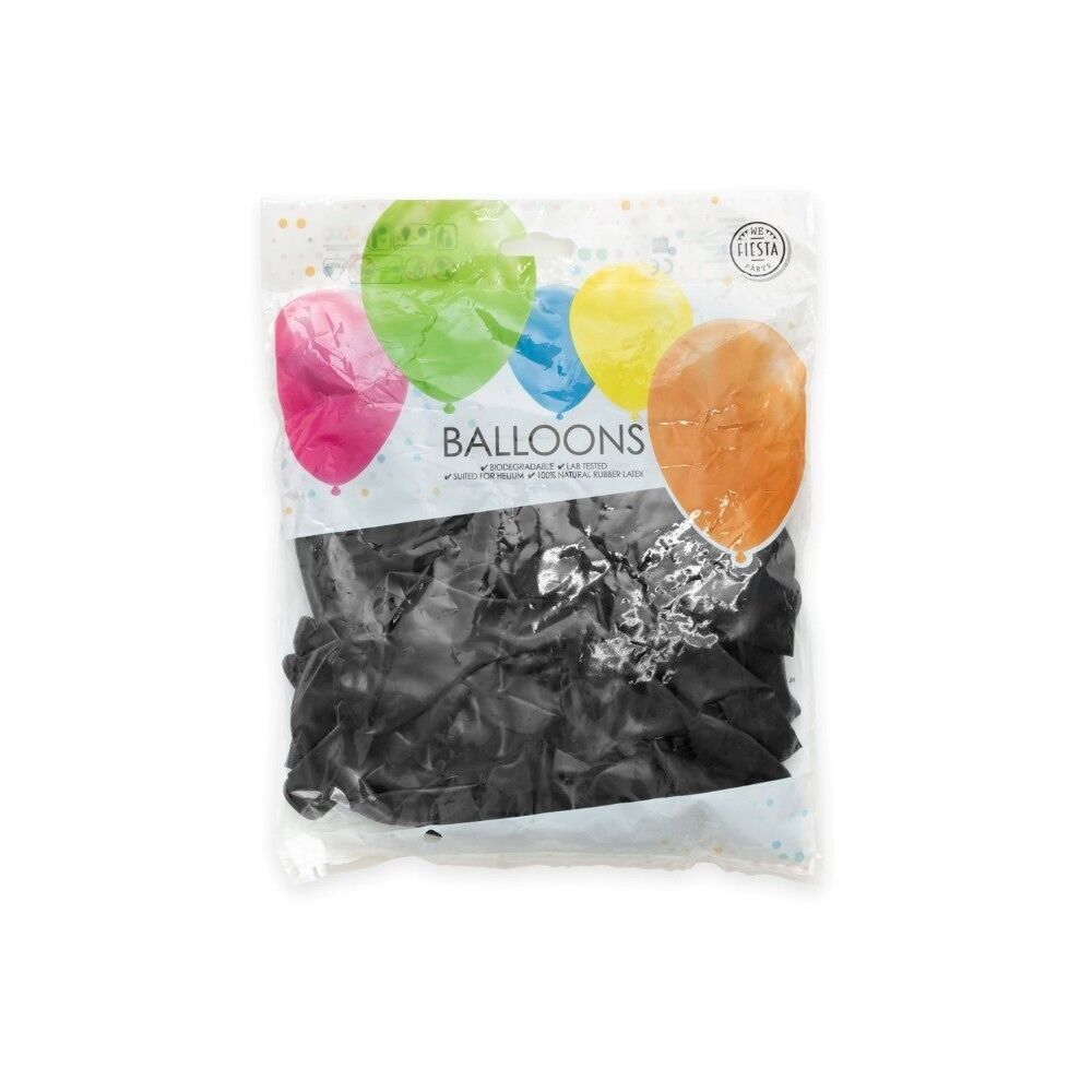 50 Luftballons 12" metallic schwarz