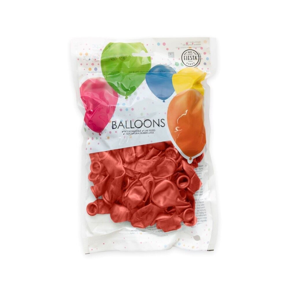 100 Mirror balloons 5" red