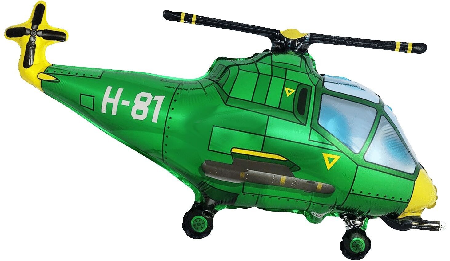 Folienballon 22 x 38" Hubschrauber Grün