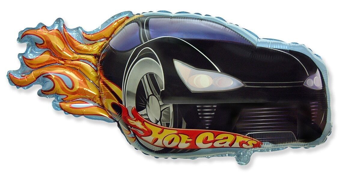 Folienballon 17 x 31" Hot Car Schwarz