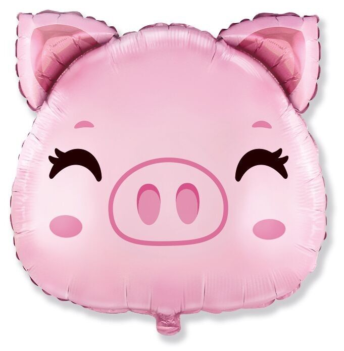 Folienballon 24 x 24'' Schweinekopf