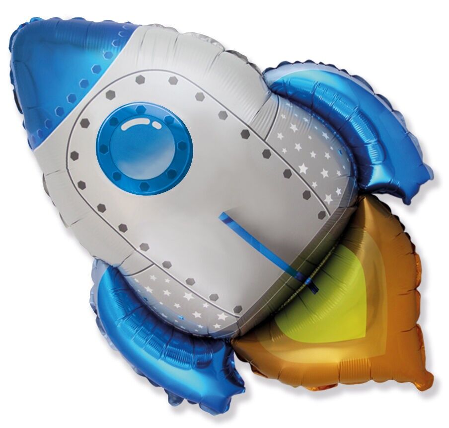 Folienballon 30 x 24'' Rakete blau