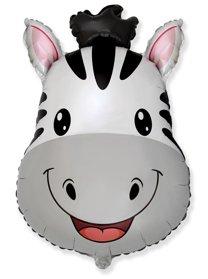 Folienballon 27 x 19'' Zebrakopf