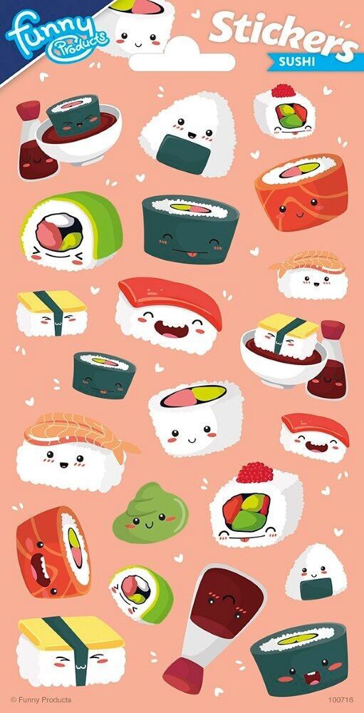 Aufkleber Kawaii (Sushi)