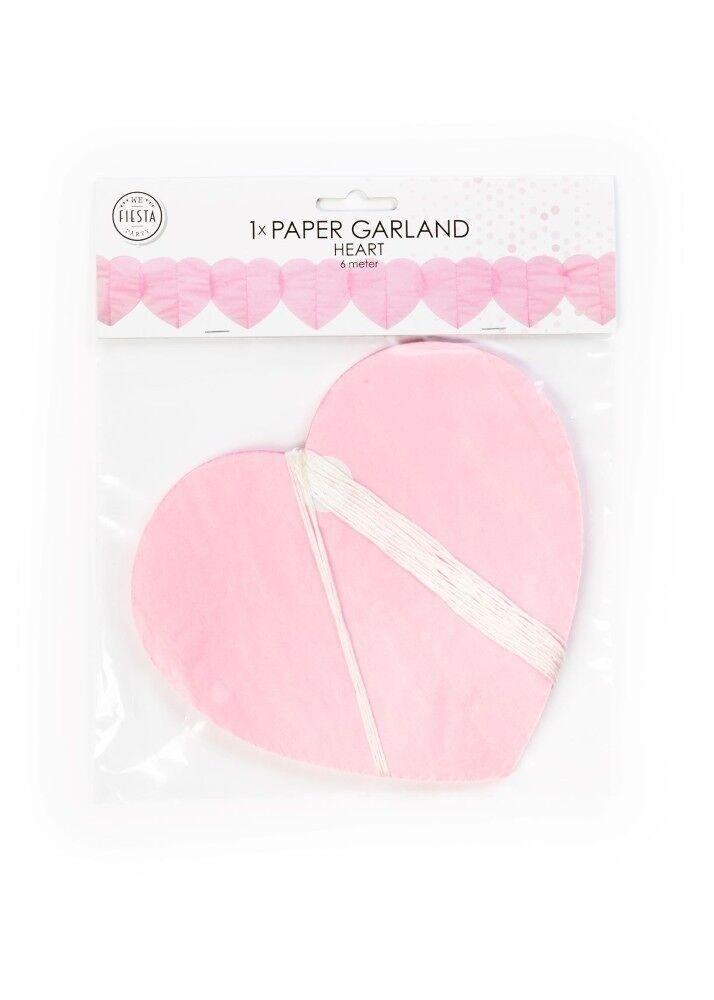 Papiergirlande Herz Baby Pink 6m