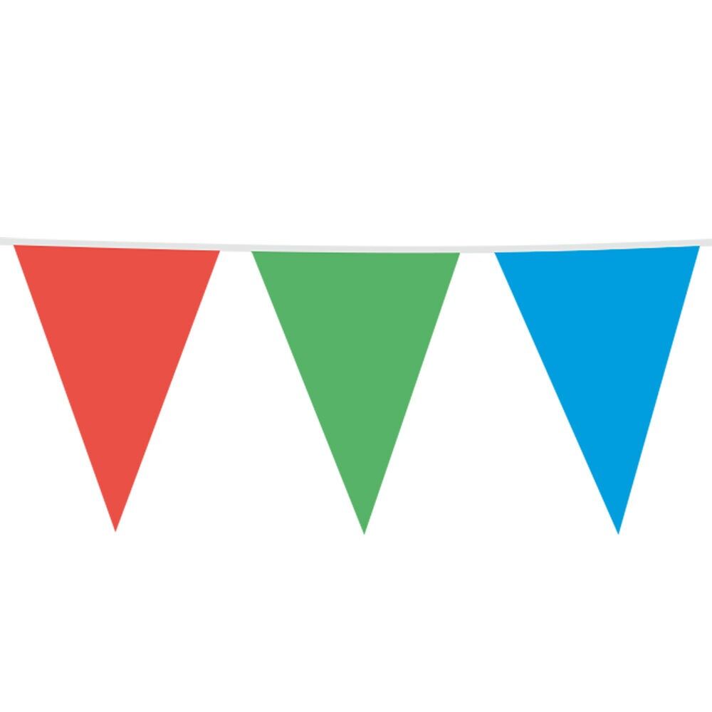 Riesenwimpelkette PE 10m mehrfarbig Größe Flagge: 30x45cm