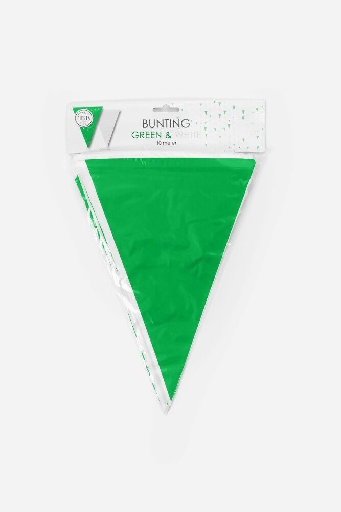 Wimpel PE 10m grün/weiß Größe Fahne: 20x30cm