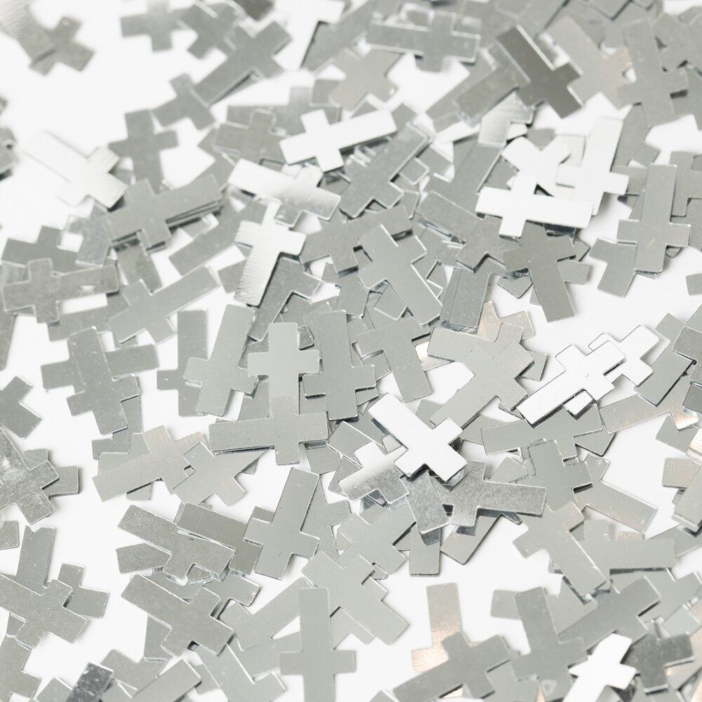 Tischkonfetti Kreuz Silber - 14 Gramm