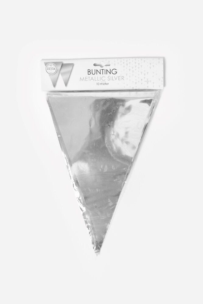 Wimpelkette metallisch 10m Silber Flaggengröße: 20x30cm