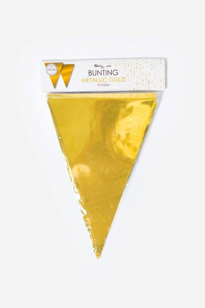 Wimpelkette metallisch 10m Gold Größe Fahnen: 20x30cm