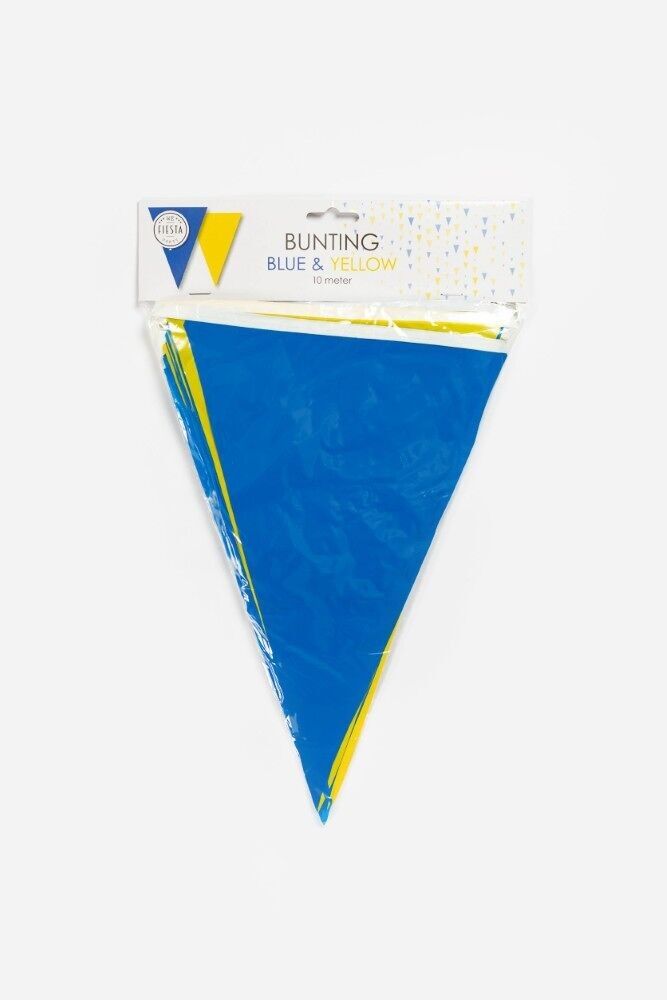 Wimpel PE 10m blau/gelb Größe Fahnen: 20x30cm