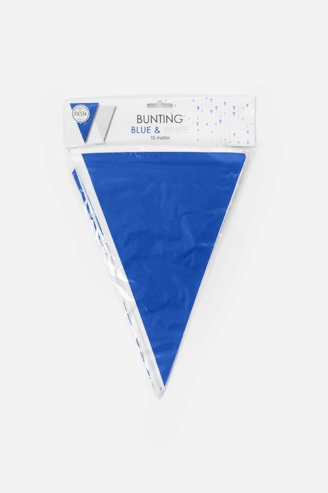 Wimpel PE 10m blau/weiß Größe Fahnen: 20x30cm