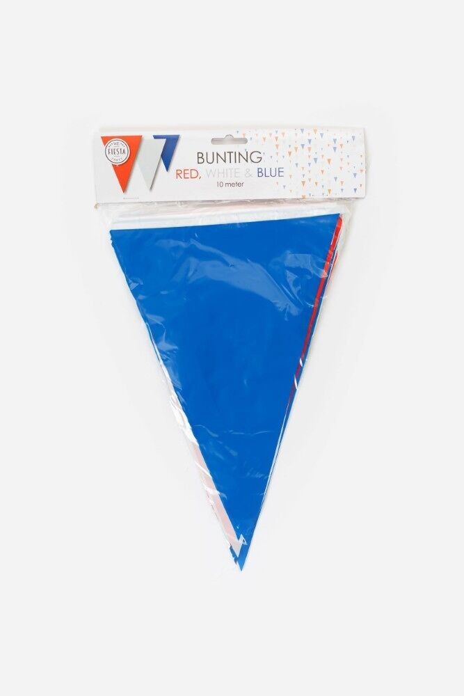 Wimpel PE 10m rot/weiß/blau Größe Fahnen: 20x30cm