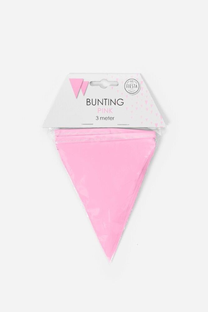 Bunting PE 3m rosa Flaggen: 10x15cm