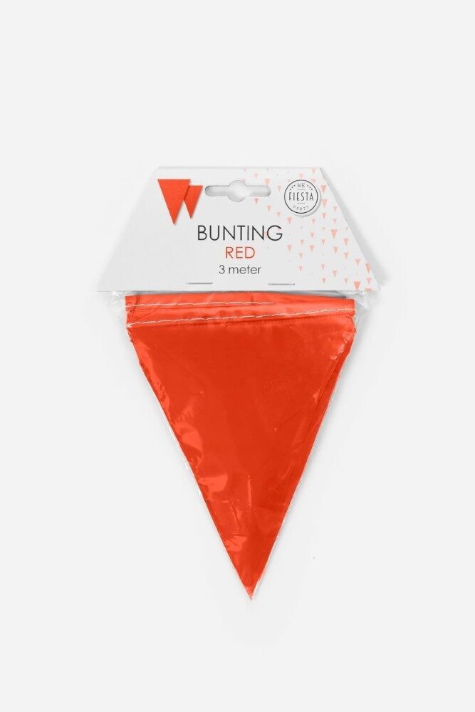 Bunting PE 3m rote Flaggen: 10x15cm