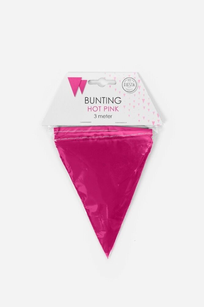 Bunting PE 3m pinke Größe Flaggen: 10x15cm