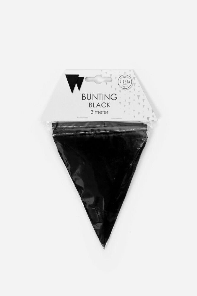 Bunting PE 3m schwarze Flaggen: 10x15cm