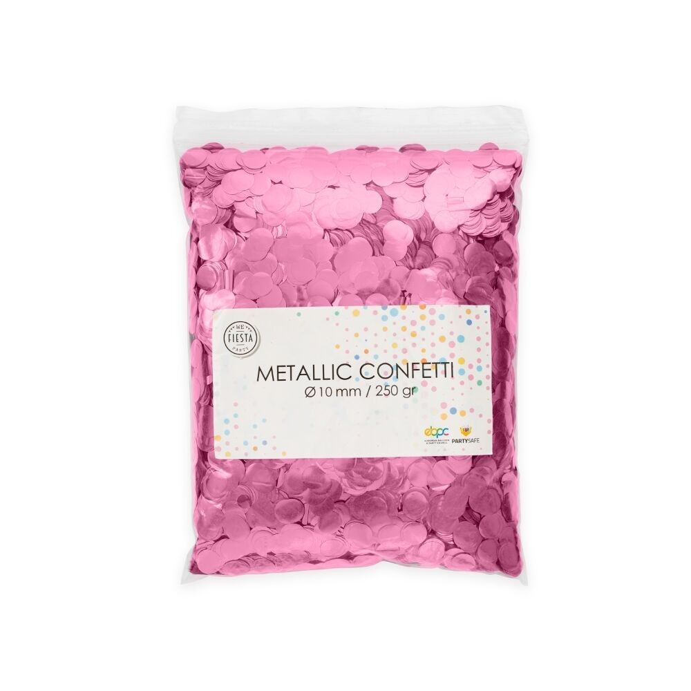 Konfetti metallic rund 10mm 250 Gramm babyrosa