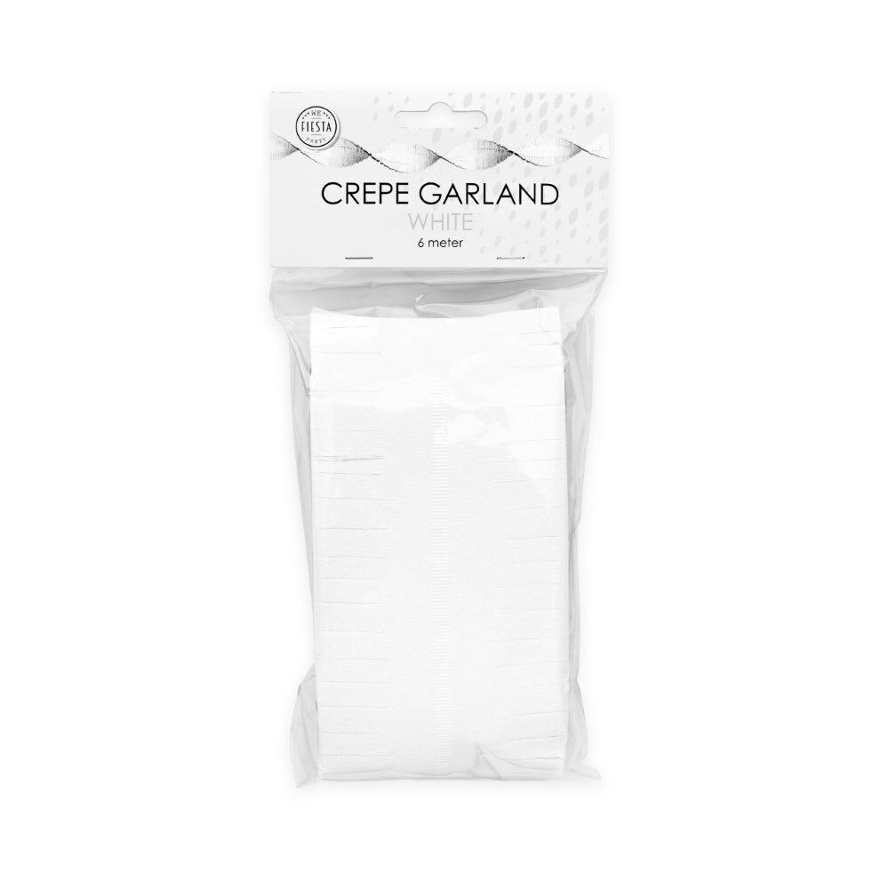 Crepe Girlande 6m weiß