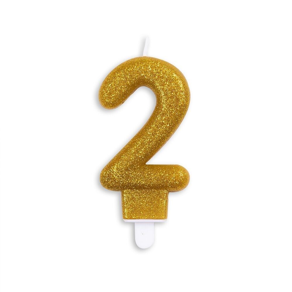 Tortenkerze Glitter Gold Nr. 2