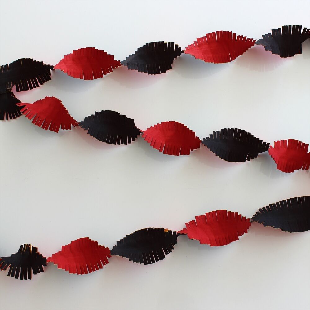 Kreppgirlande 24m schwer entflammbar rot-gelb-gelb-schwarz